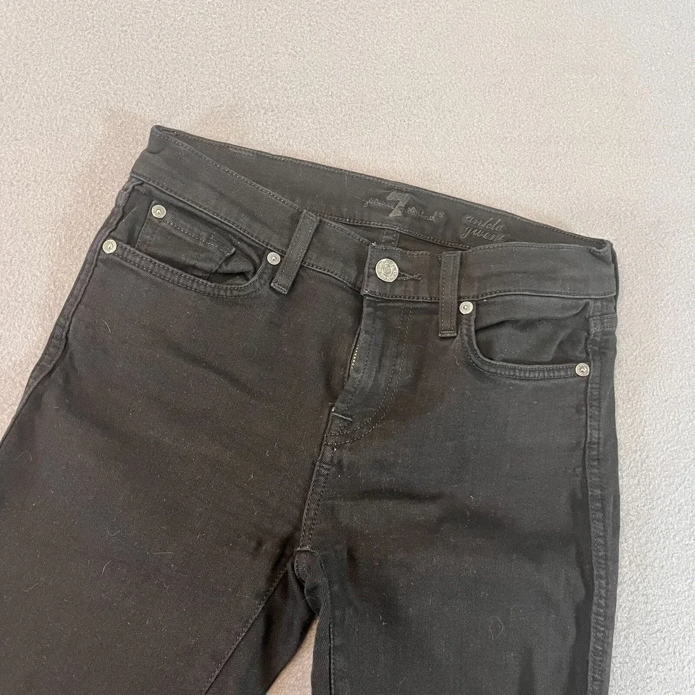 7 For All Mankind High‎ Waist Ankle Gwenevere Skinny Jeans Black Womens 28W X 26
